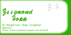 zsigmond hopp business card